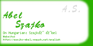 abel szajko business card