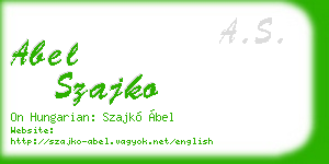 abel szajko business card